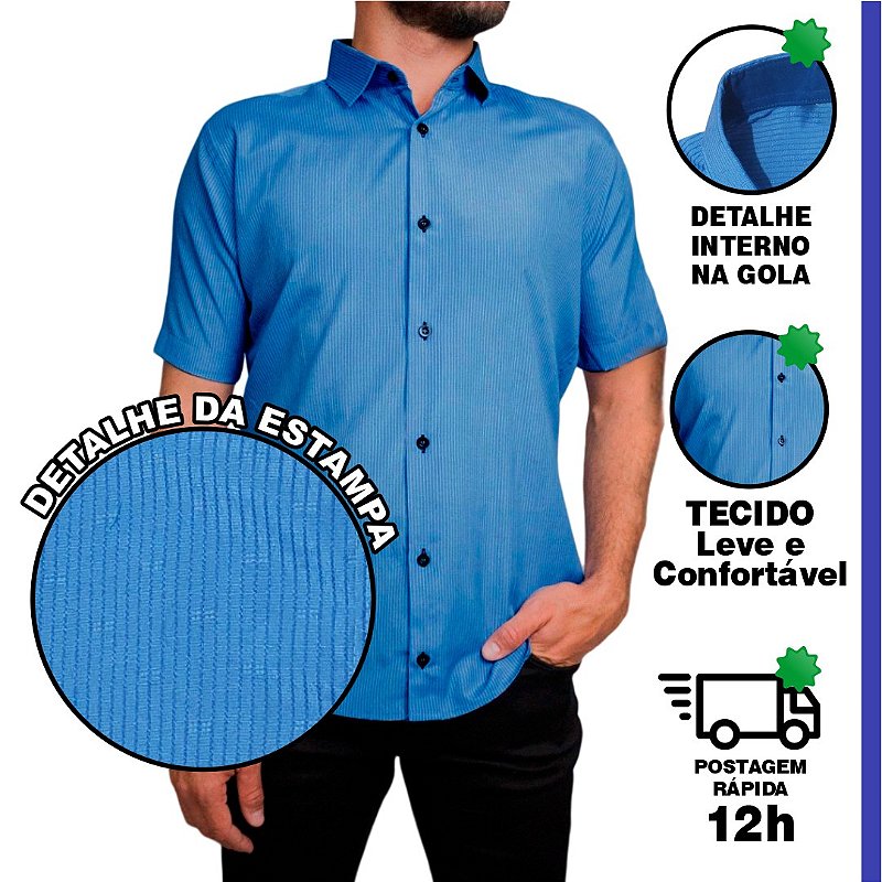 Camisa Social Masculina Manga Longa Slim Fit - Branca - Rotazione - Moda  Masculina