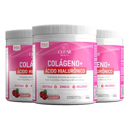 3 Potes Colágeno - Cranberry