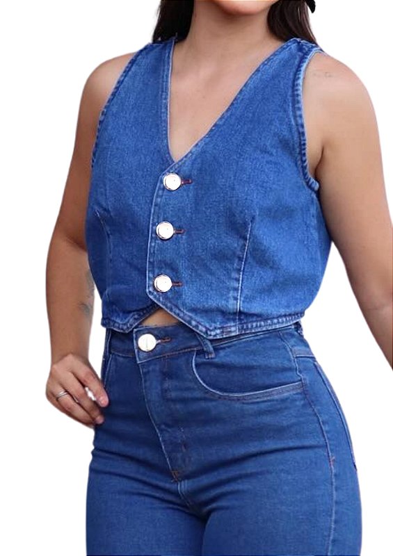 Colete Jeans Feminino Nature World