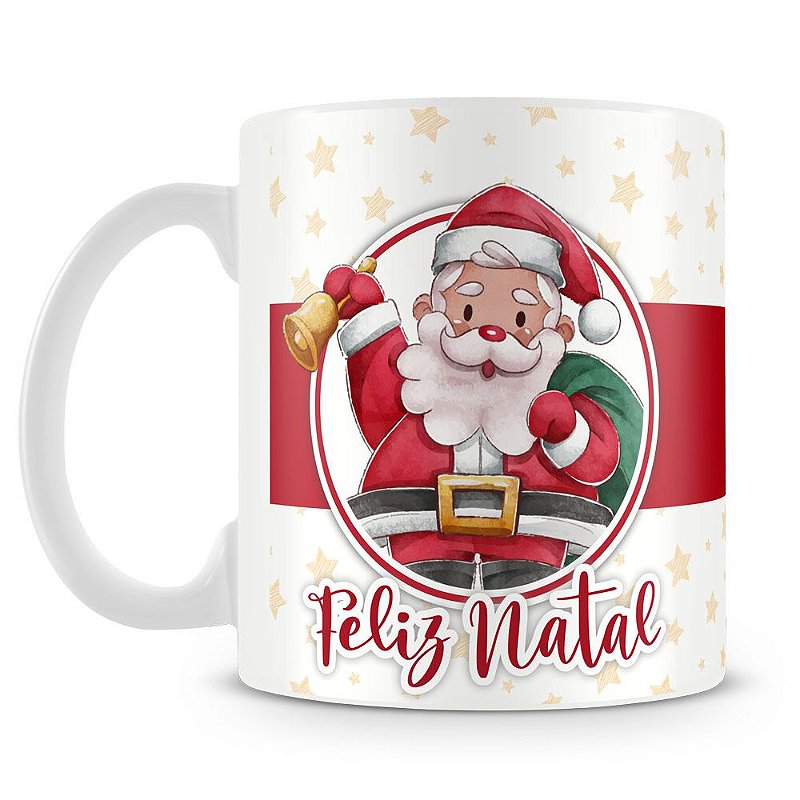 Caneca Feliz Natal Desenho 01 - Interior E Alça Branca