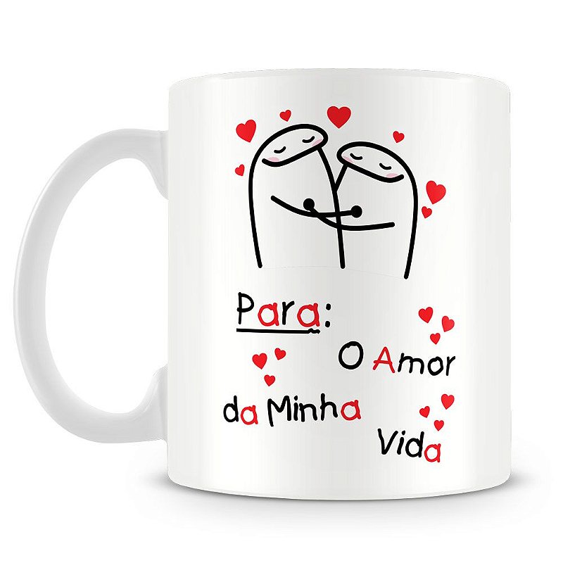 Caneca Personalizada Meme Flork Amor Da Minha Vida Caneca