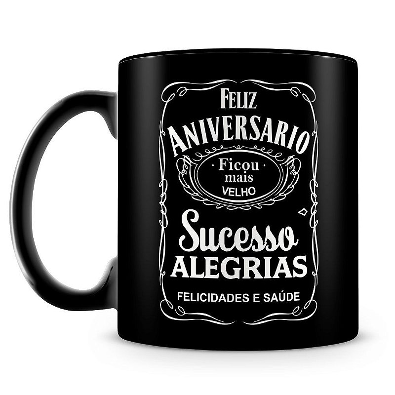 Caneca Porcelana a Flork Meme Feliz Aniversario Felicidades