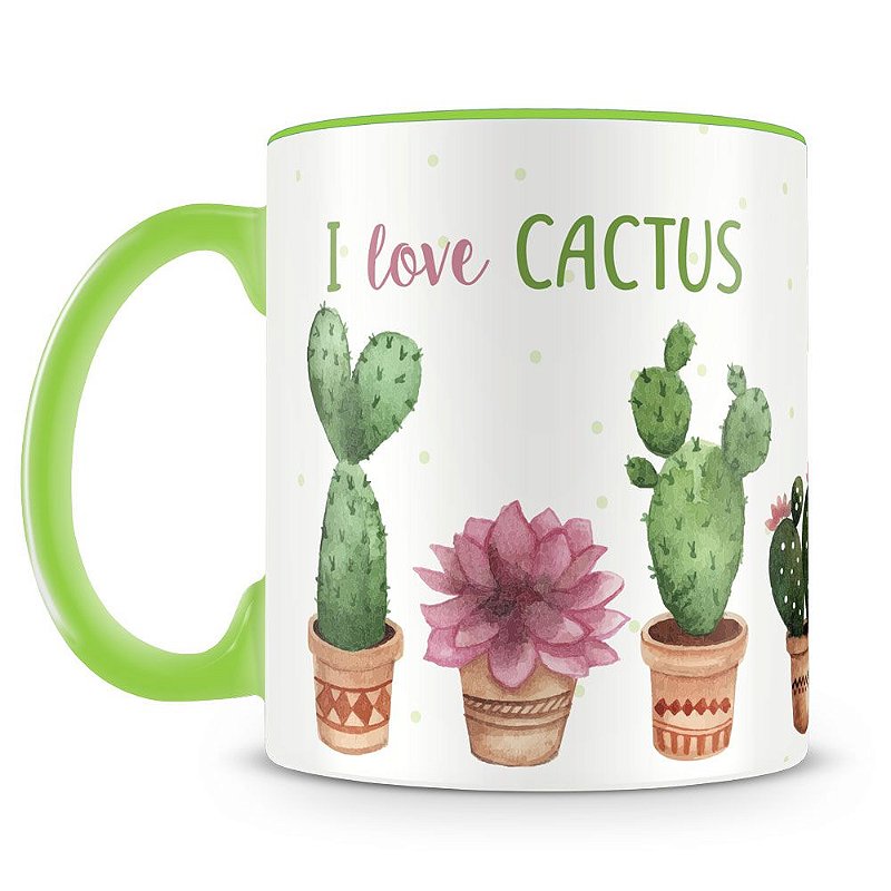 Caneca I love Cactus - Caneca Personalizada para Todas as Ocasies!