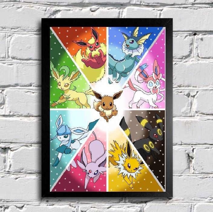 Quadro Pokemon Evolução Evee - Varinha