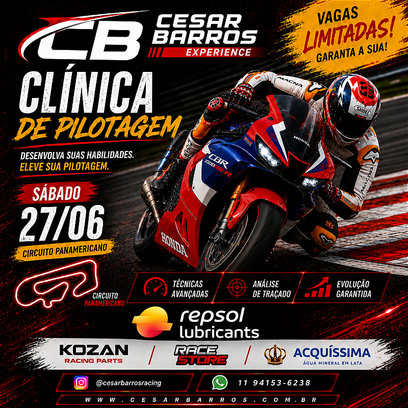 CLÍNICA DE PILOTAGEM/TRACK DAY - CIRCUITO PANAMERICANO - 27/06/26