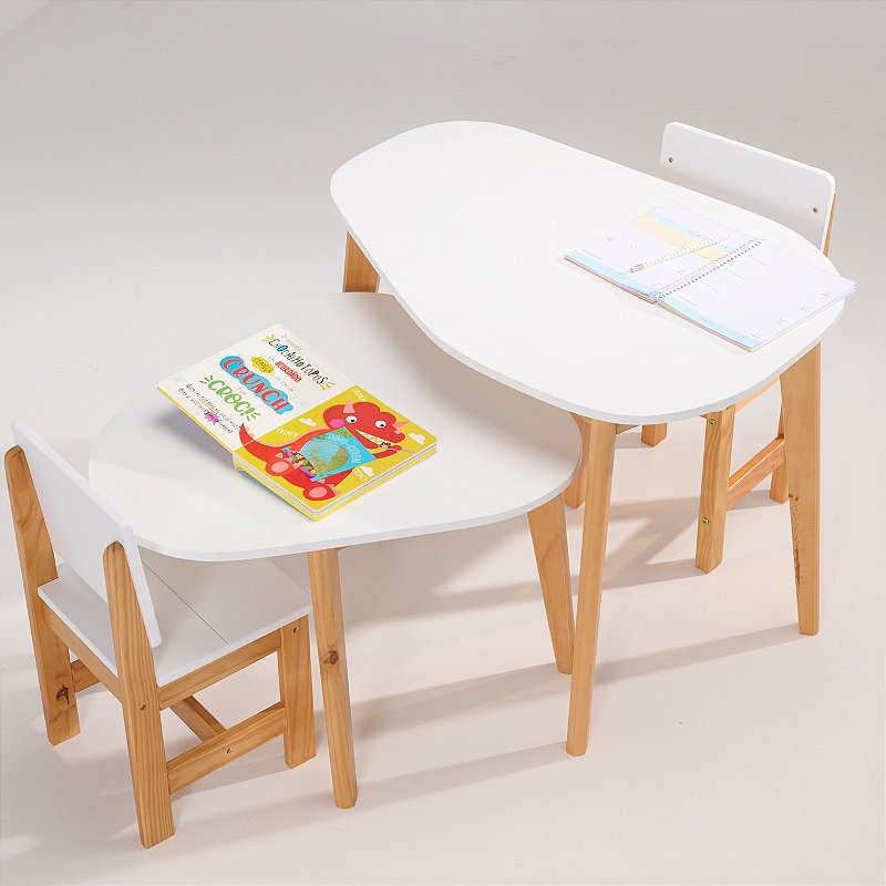 Mesa Infantil Orgânica - Branca