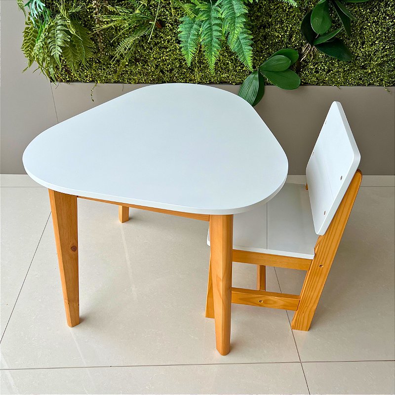 Mesa Infantil Orgânica - Branca
