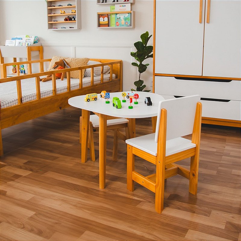 Mesa Infantil Orgânica - Branca