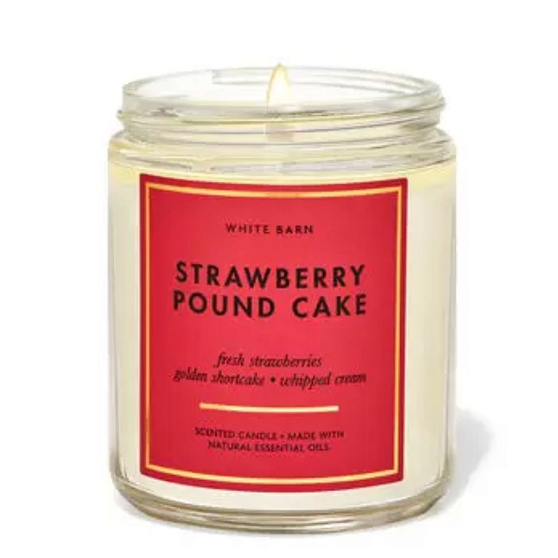 Bath & Body Works STRAWBERRY POUND CAKE Single Wick Candle | Vela