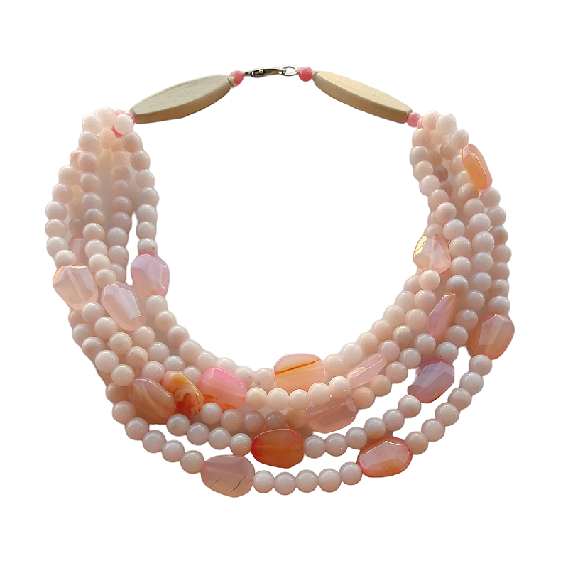 Colar Quartzo rosa chá