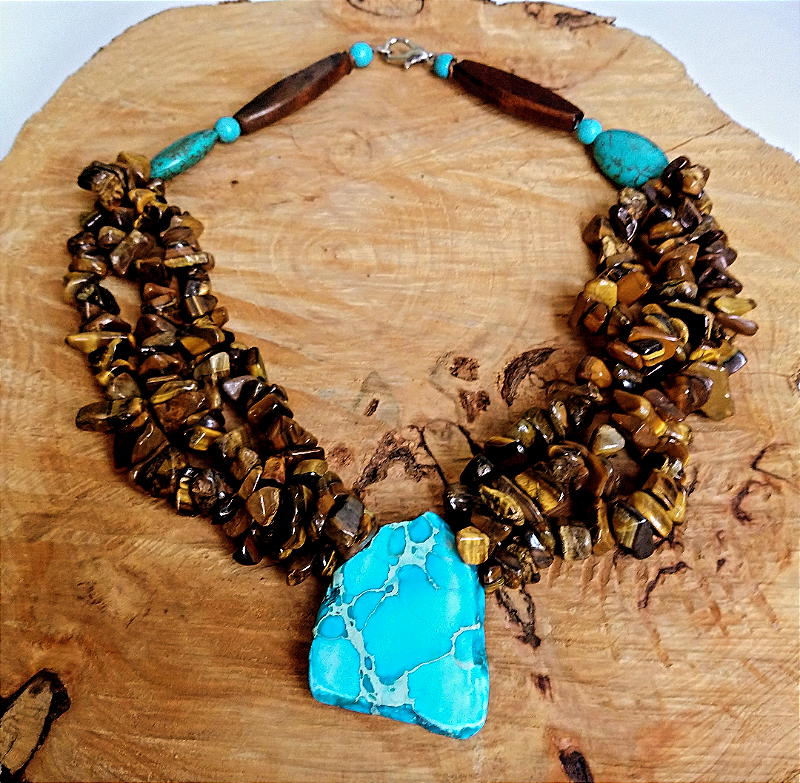 Colar Olho de Tigre e Jasper