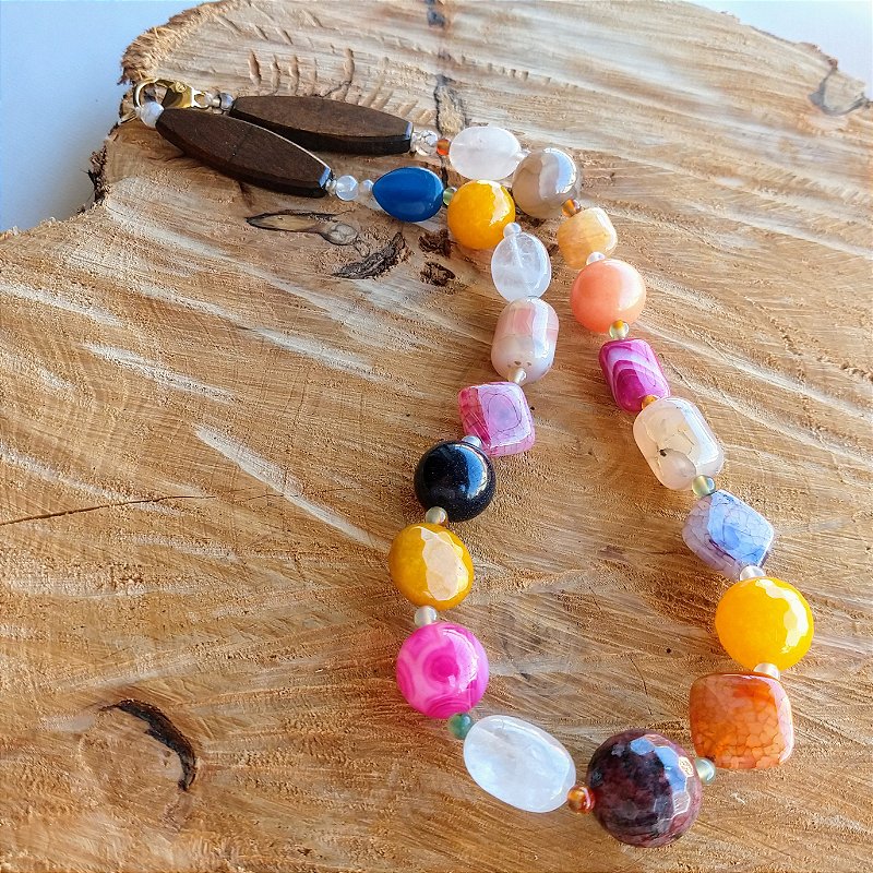 Colar mix pedras nobres