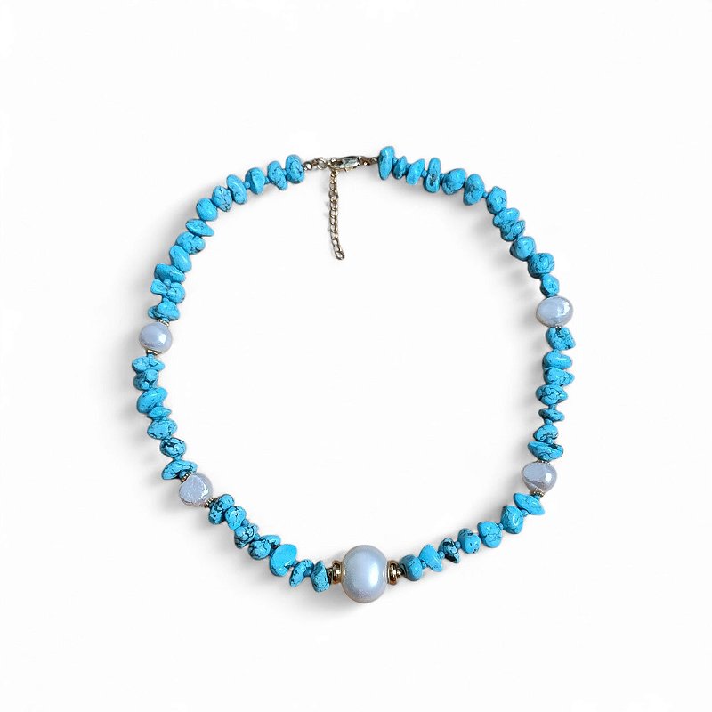 Colar turquesa e pérola