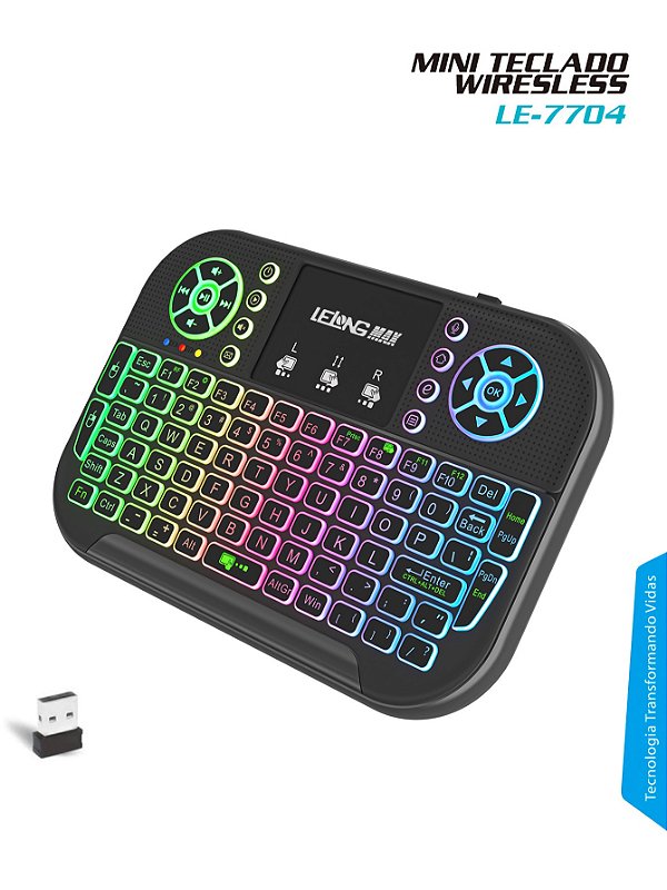 Mini Teclado Wireless Controle Sem Fio Para Smart Tv Game LE-7704