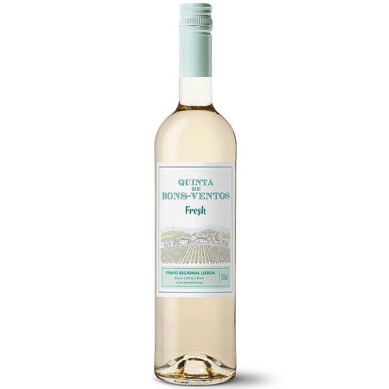 Vinho Casa Santos Lima Branco Meio Seco Portugal Bons Ventos Blend 2020 750ml
