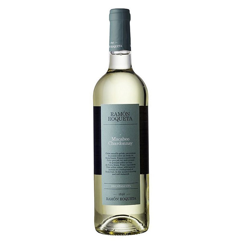 Vinho Ramon Roqueta Branco Seco Espanha Chardonnay, Macabeo 2020 750ml