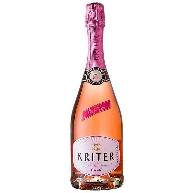 Espumante Kriter Rosé Brut França Éclat Carmin Cinsault, Pinot Noir 750ml