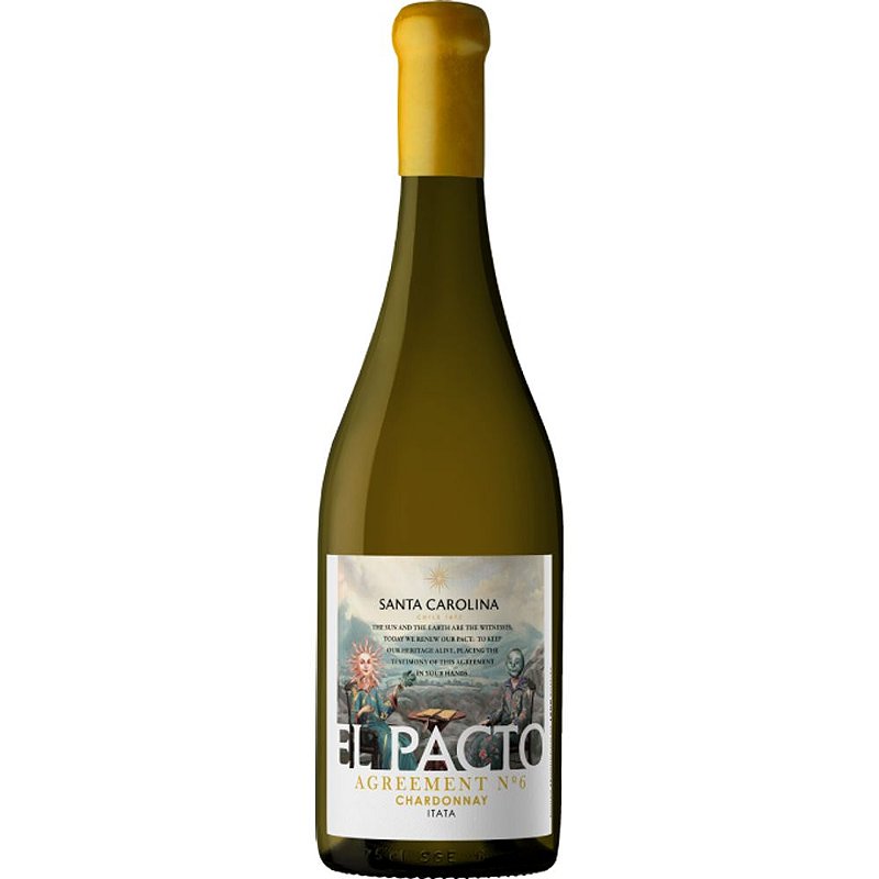 Vinho Santa Carolina Branco Seco Chile El Pacto Acordo N6 Chardonnay 750ml