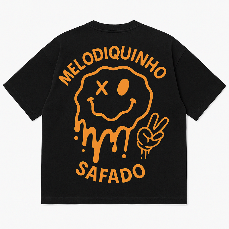 CAMISETA OVERSIZED PRETA MELODIQUINHO SAFADO RAVE FESTA - AFTER STORE