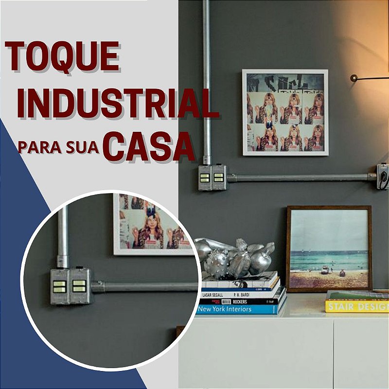 Tampa para condulete instalada em uma parede, demonstrando seu uso