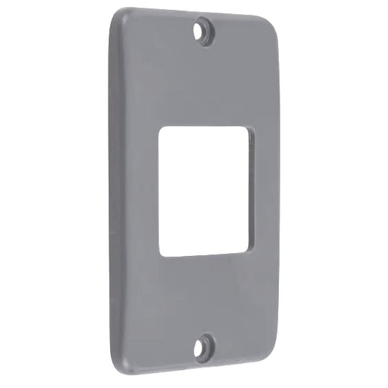 Vista detalhada da tampa para condulete mostrando os encaixes