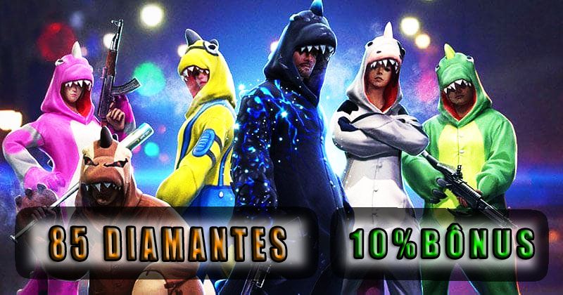 Free Fire - 85 Diamantes + 10% de Bônus