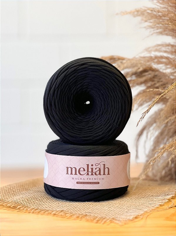 FIO DE MALHA PREMIUM MELIAH ANTI-PILLING 35 MM COR - PRETO 500 g