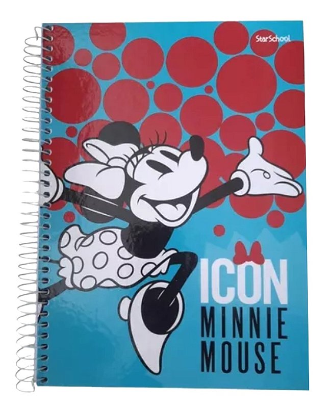 Caderno cartografia e desenho capa dura 48 folhas Disney Minnie