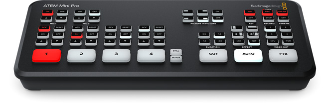 Switcher ATEM Mini Pro Blackmagic Design HDMI - Câmera Mais