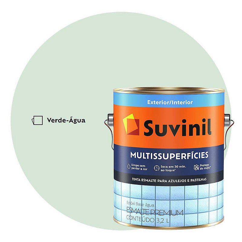 Tinta para Banheiro e Azulejo Suvinil 3,2L Verde Água Máxima Cor De