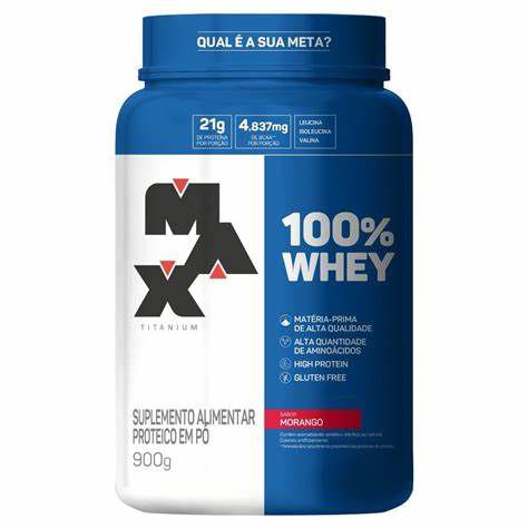 Whey 100% 900G Max Titanium - Morango