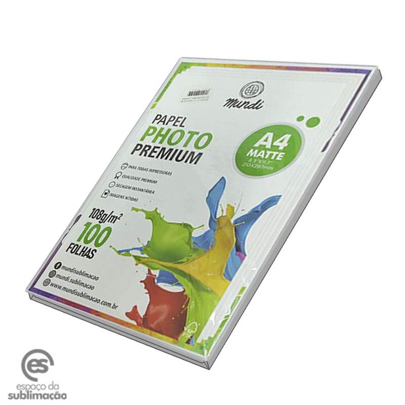 Papel Fotográfico A4 Matte 108g Pct C100 Folhas Espaço Da Sublimação Tudo Para Sublimação E 3502