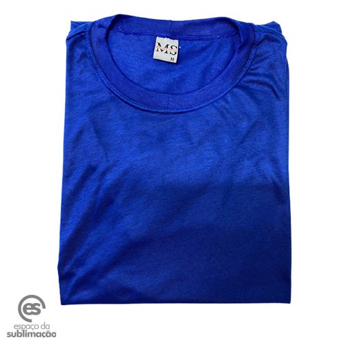 camiseta poliester azul marinho