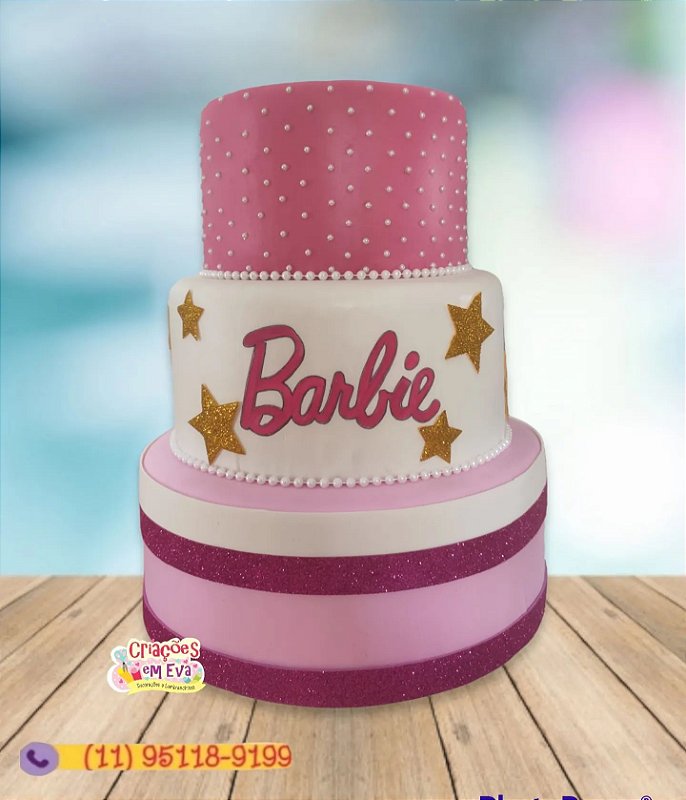 Bolo Fake Falso Para Festa No Tema Barbie B em Promoção na Americanas