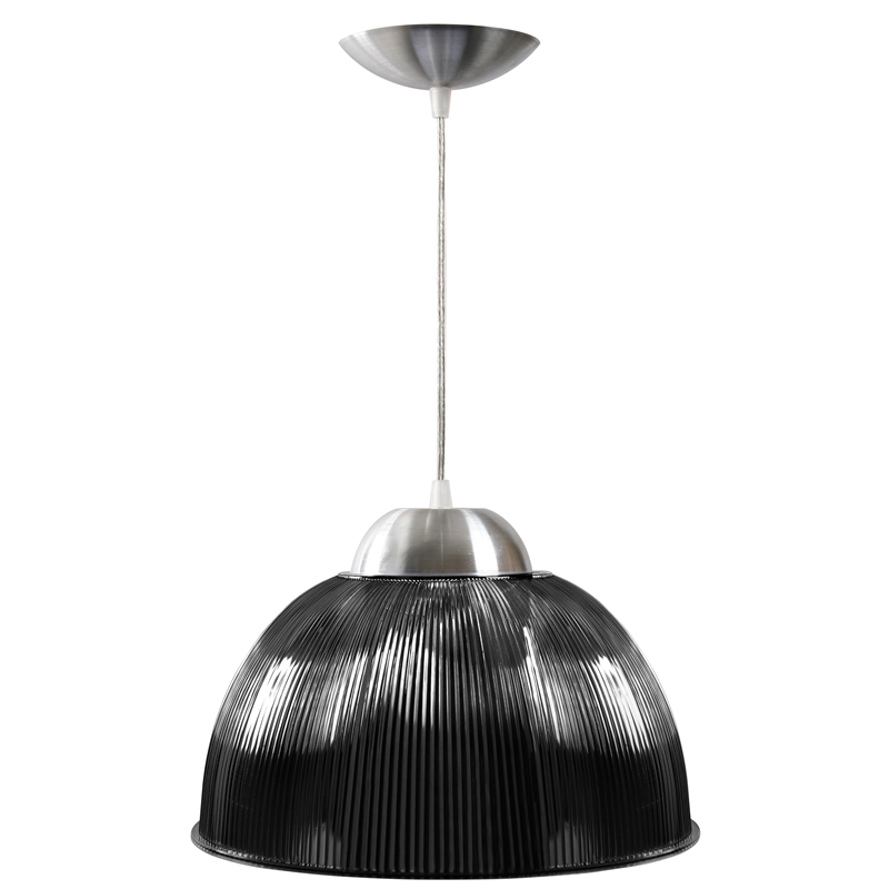 Luminária Prismática 12 Pol Pendente Fume Luxo E27 Claron Claron