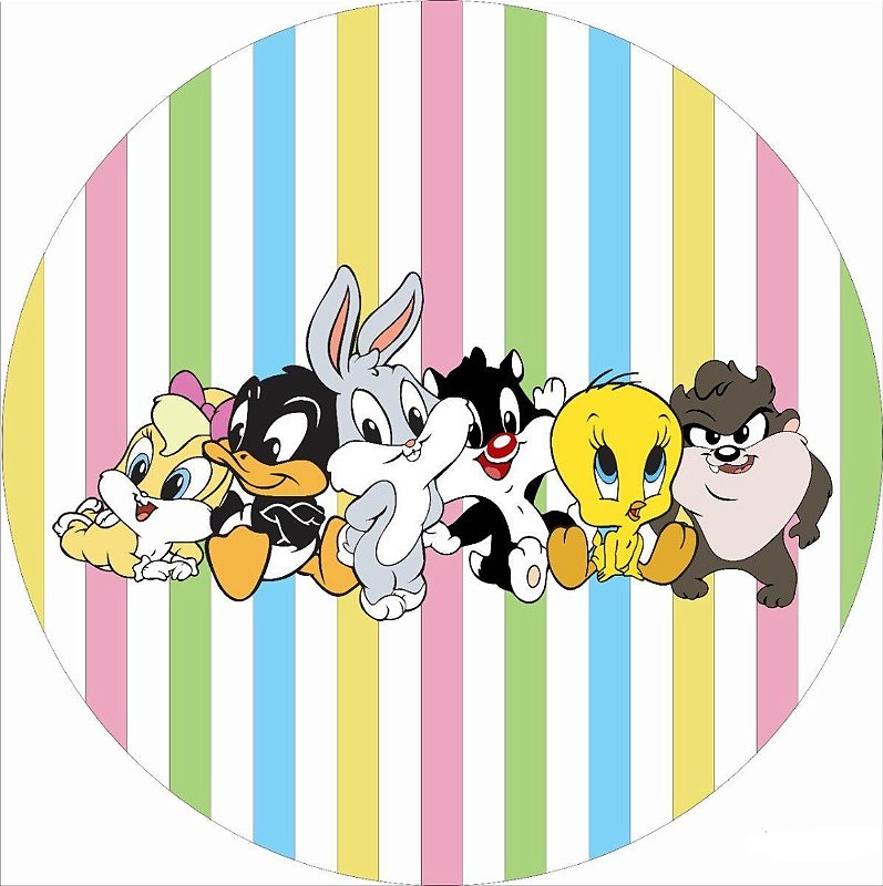 Painel Redondo Tecido Sublimado D Baby Looney Tunes Wrd Wear Sublima Es