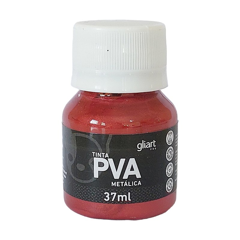 Tinta PVA Metálica 37ml - Vermelho Cereja