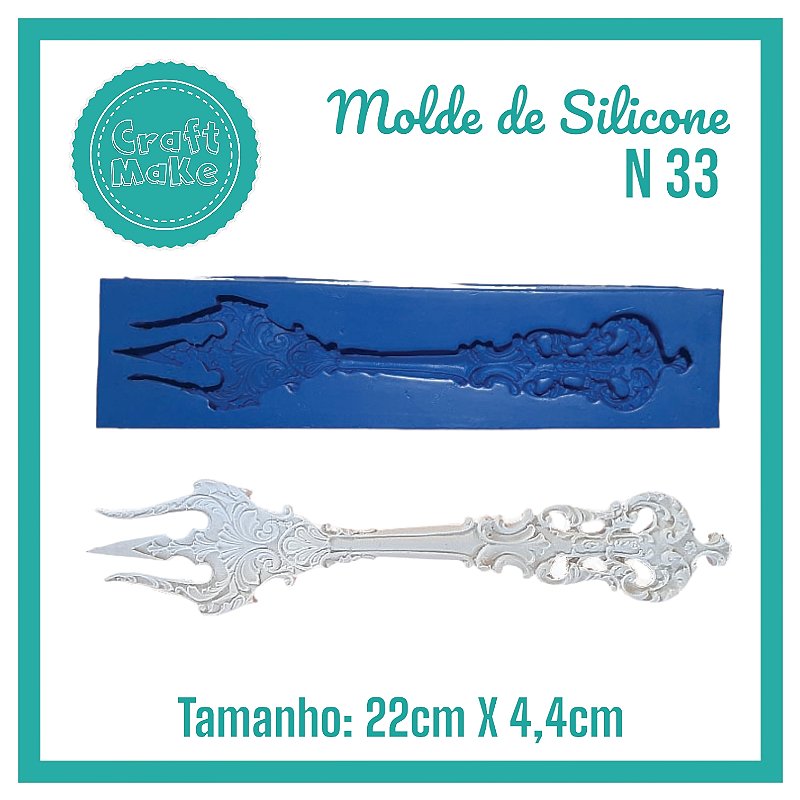 Molde de Silicone 33 - Garfo Vintage -  Maxi