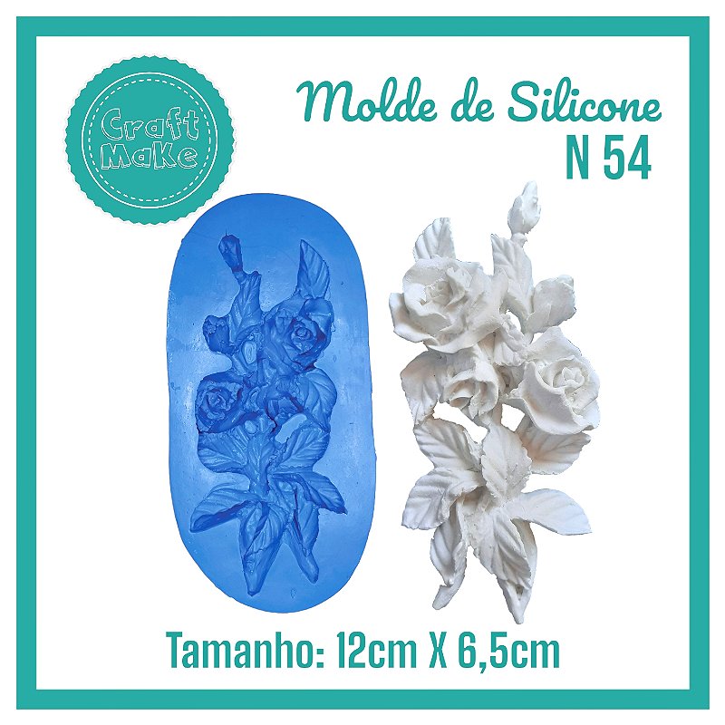 Molde de Silicone 54 - Arranjo Rosas EXG