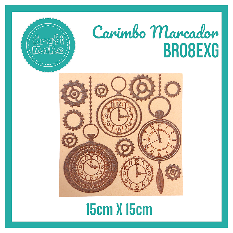 Carimbo Marcador BR08EXG - Textura Relógios Vintage