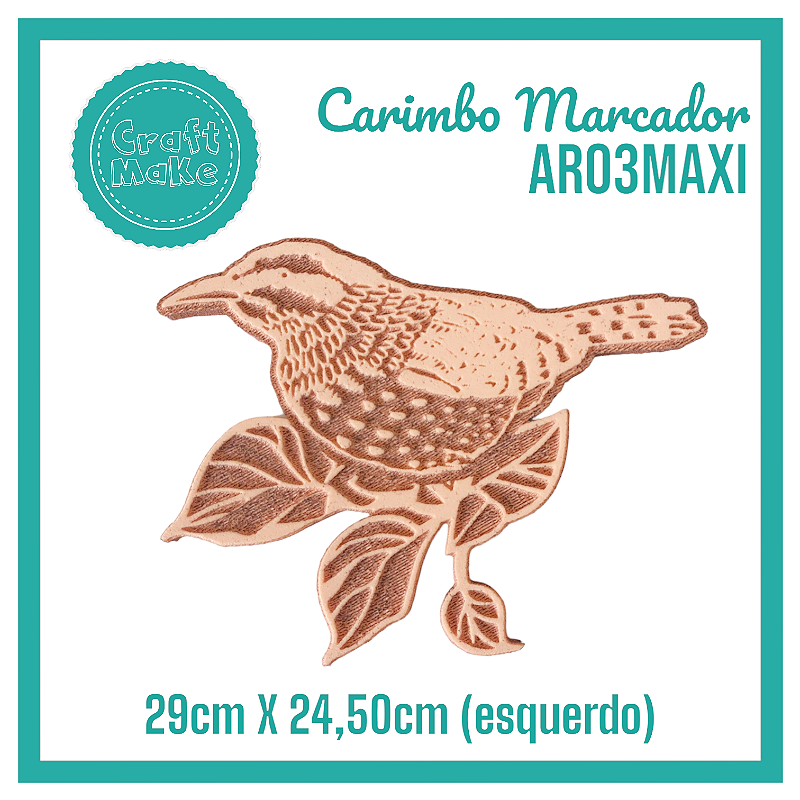 Carimbo Marcador AR03MAXI - Passarinho Gaudí Esquerdo