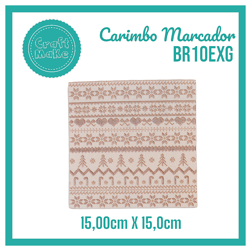 Carimbo Marcador BR10EXG Natal Textura - Tricô Coração