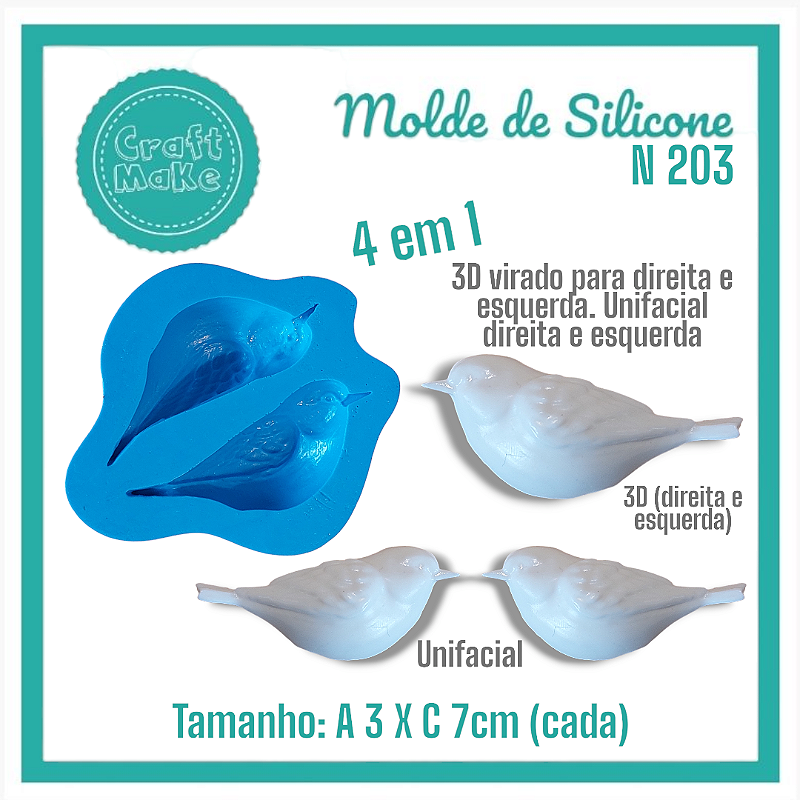 Molde de Silicone 203 - Passarinho Michelângelo