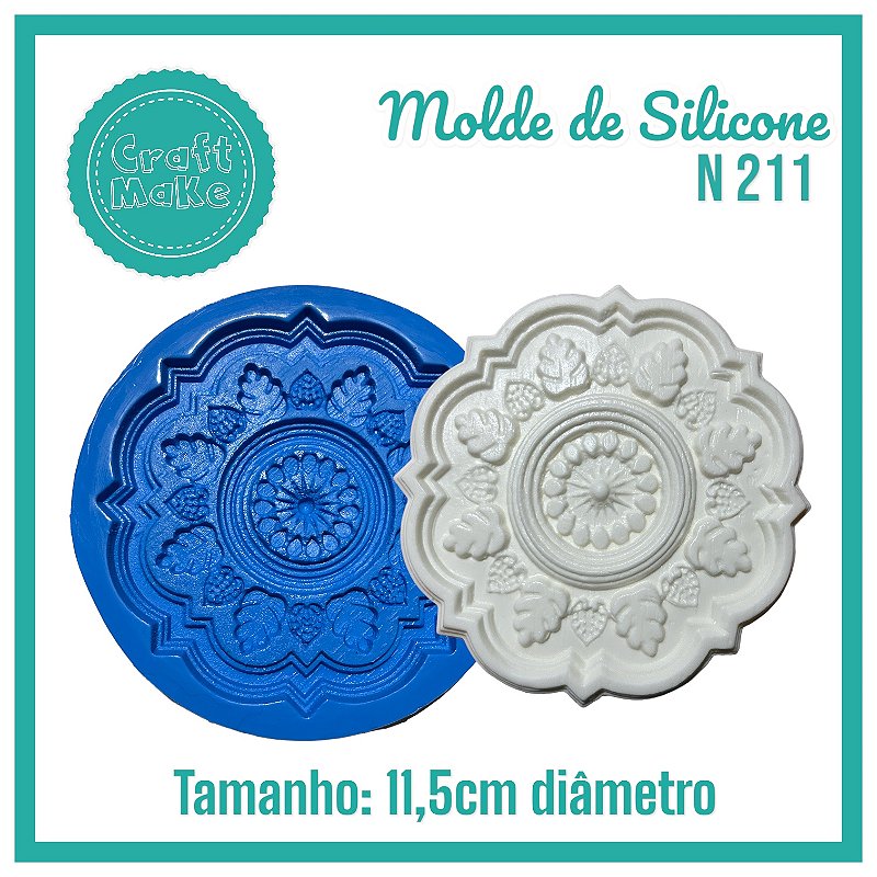 Molde de Silicone 211 - Tampa G Folhas