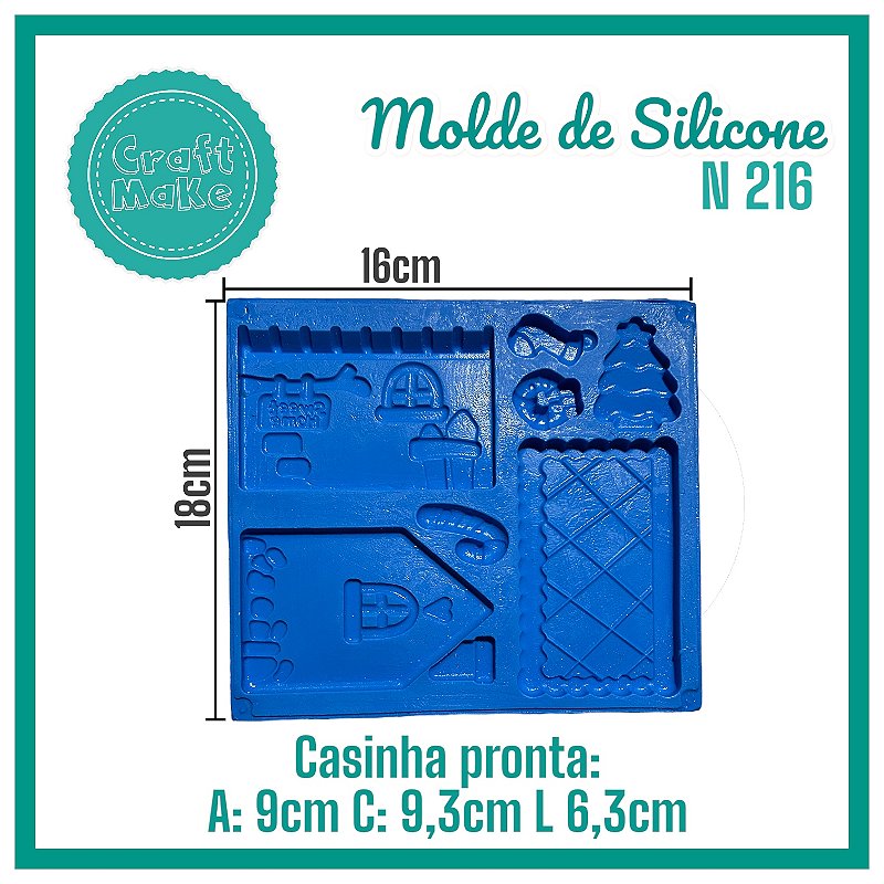 Molde de Silicone N 216 Casinha de Natal -  Natal 2024