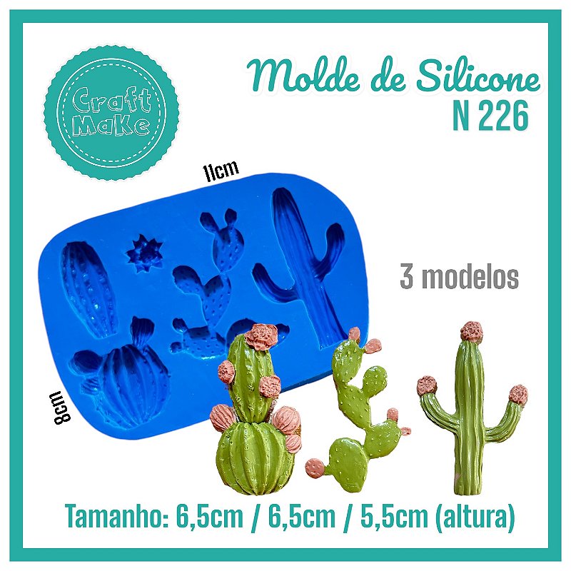 Molde de Silicone 226 - Trio Cactus