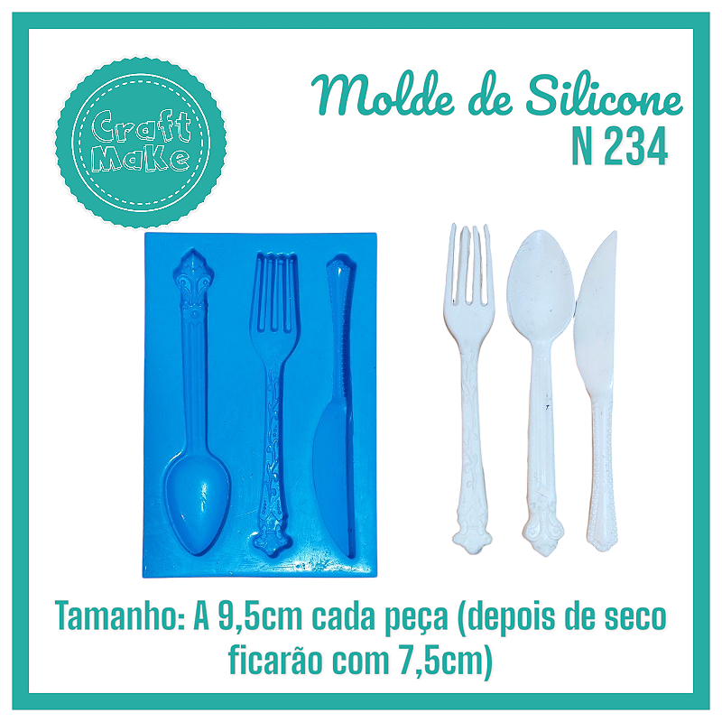Molde de Silicone 234 -  Trio Talheres Tradicionais