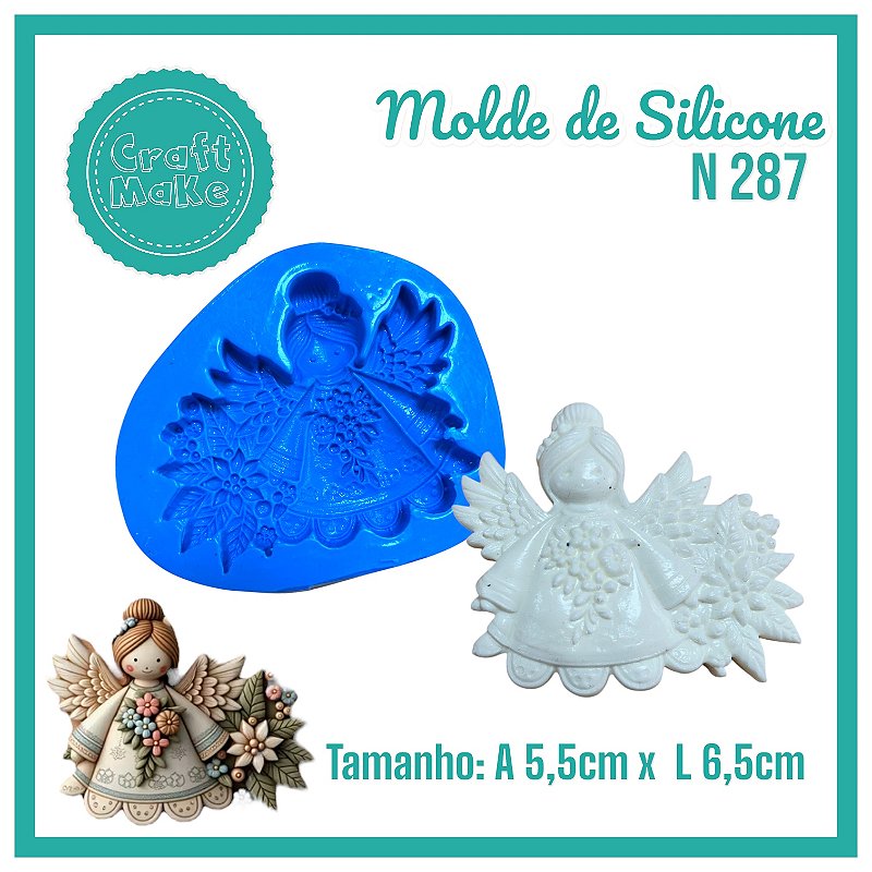 Molde de Silicone 287 - Anjinha flor esquerda (Natal)