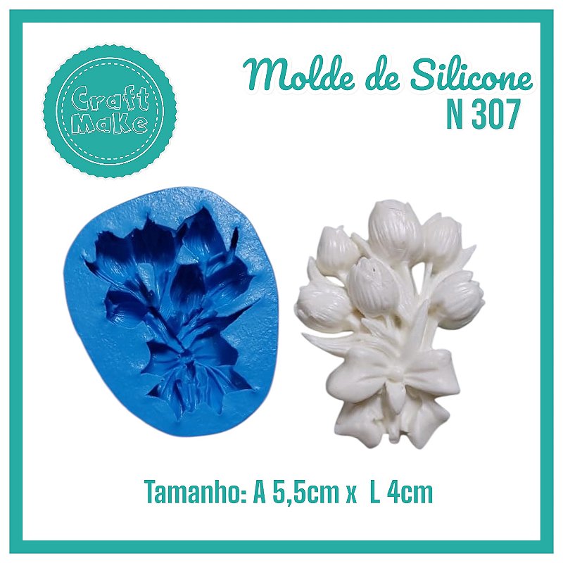 Molde de Silicone 307 - Bouquet de Tulipas