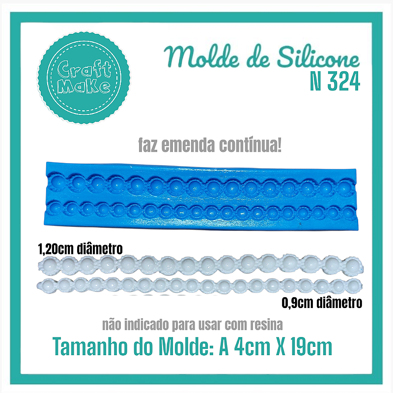 Molde de Silicone - 324 Cordão Pérola Strass